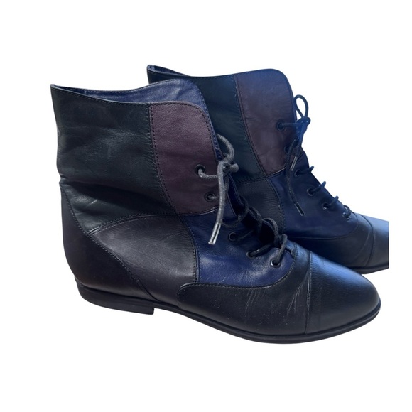 Nicole Men's Blue and Brown Leather Boots - Picture 3 of 7